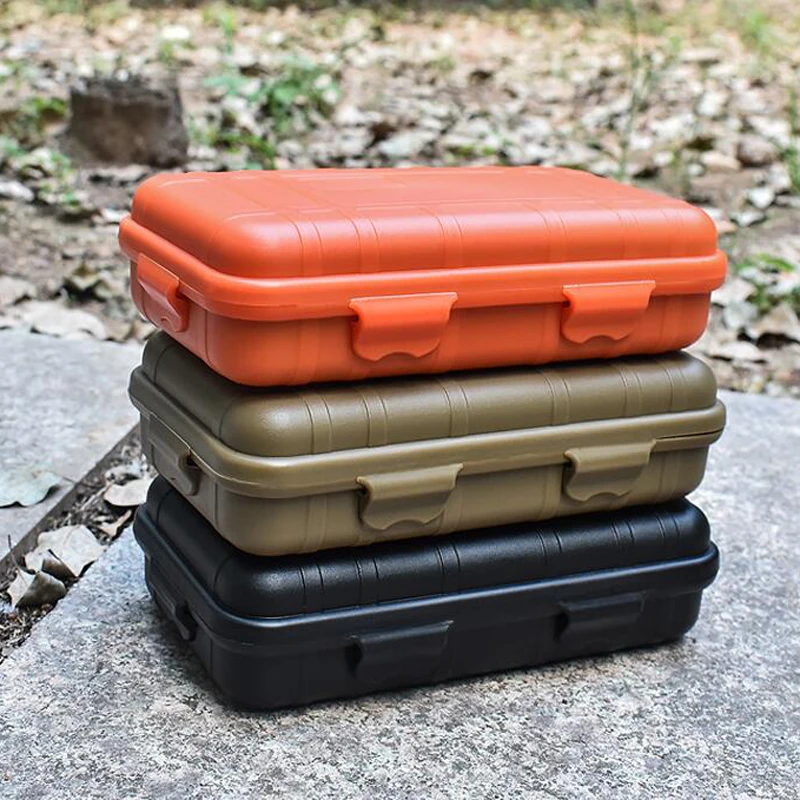 Caja de almacenamiento táctica EDC para caza y acampada, caja de almacenamiento antipresión a prueba de golpes, impermeable y hermético para supervivencia, contenedor de transporte