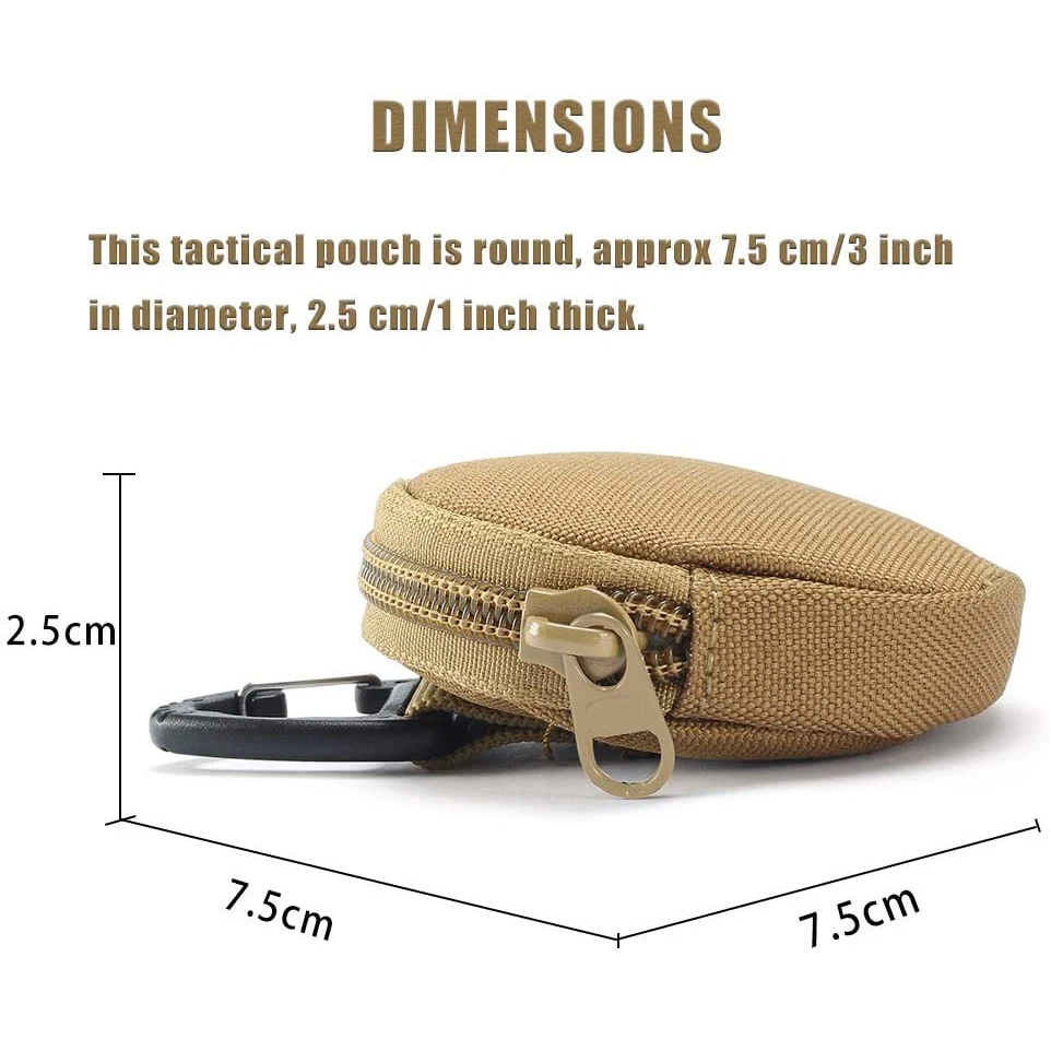 Riñonera táctica Molle, práctica riñonera para exteriores, billetera colgante con llave, bolsillo redondo con cremallera, bolsa pequeña para acampar - imagen 4