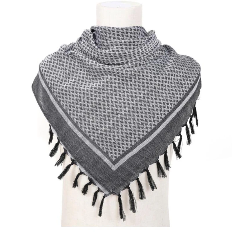 Bufanda para hombre Keffiyeh, bufanda de caza árabe táctica militar de Shemagh, pañuelo para la cabeza, bufanda para la cara y la cabeza - imagen 4