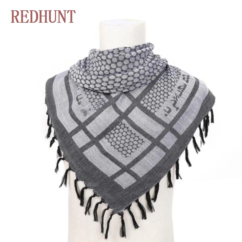 Pañuelo táctico con borlas, bufanda árabe Shemagh KeffIyeh, chal ligero para el desierto, para acampar al aire libre y senderismo - imagen 3