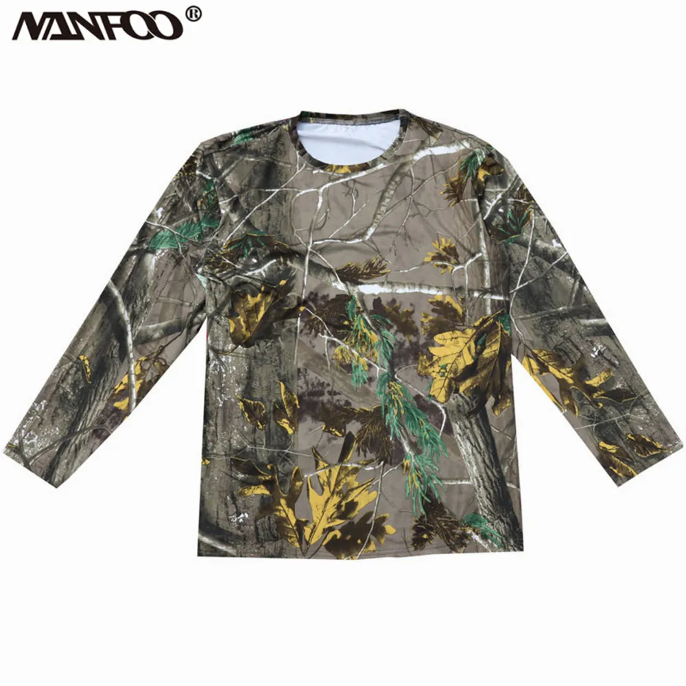 Camiseta de camuflaje biónico de árbol para hombre, camiseta de caza y pesca, camiseta interior de manga larga de jungla, Top deportivo antisudor para fotografía de vida silvestre - imagen 2