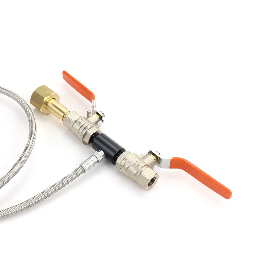 Adaptador de estación de llenado de CO2 de doble válvula, accesorio de lujo con manómetro, manguera de alta presión de 36 pulgadas, a W21.8-14 W21.8-14, nuevo - imagen 2