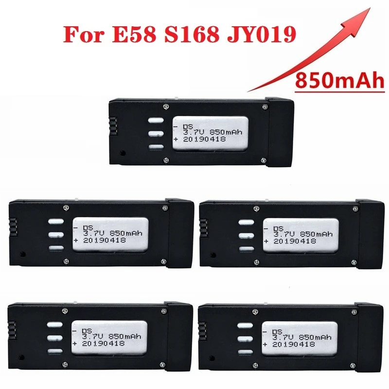 Batería recargable de 850mAH para cuadricóptero teledirigido, E58, JY019, S168, 3,7 V
