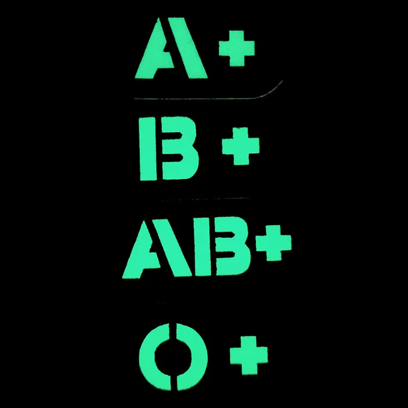 Botiquín de primeros auxilios reflectante IR, insignias tácticas, Mini parche tipo sangre para ropa, mochila, apliques A+/- B+/- AB+/- O+/- - imagen 4
