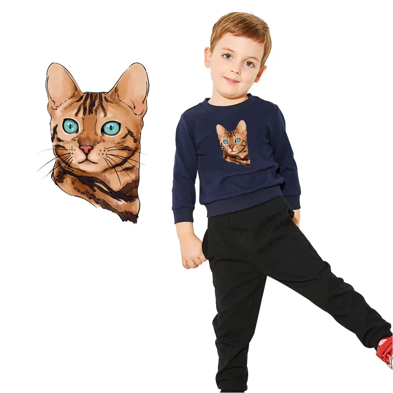 Pegatina térmica de gato de dibujos animados para ropa, apliques de animales, parches de transferencia termoadhesivos para ropa, pegatinas para planchar, parches DIY - imagen 5