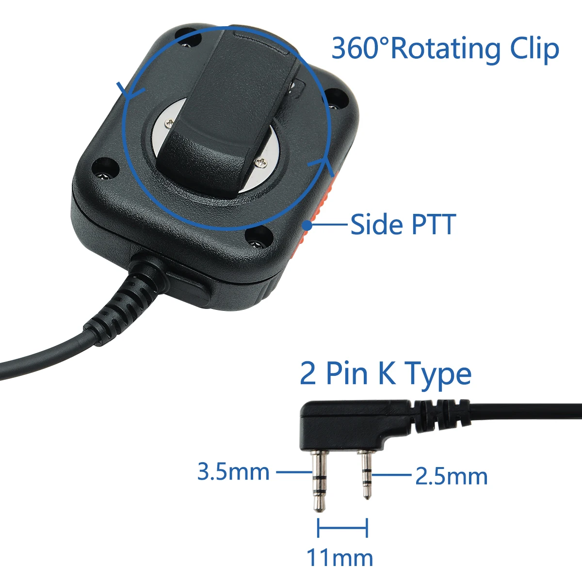 Baofeng AR-152 micrófono táctico altavoz micrófono volumen ajustable para Baofeng AR 152 BF-888S UV-5R UV-25 UV-5RH Walkie Talkie - imagen 4