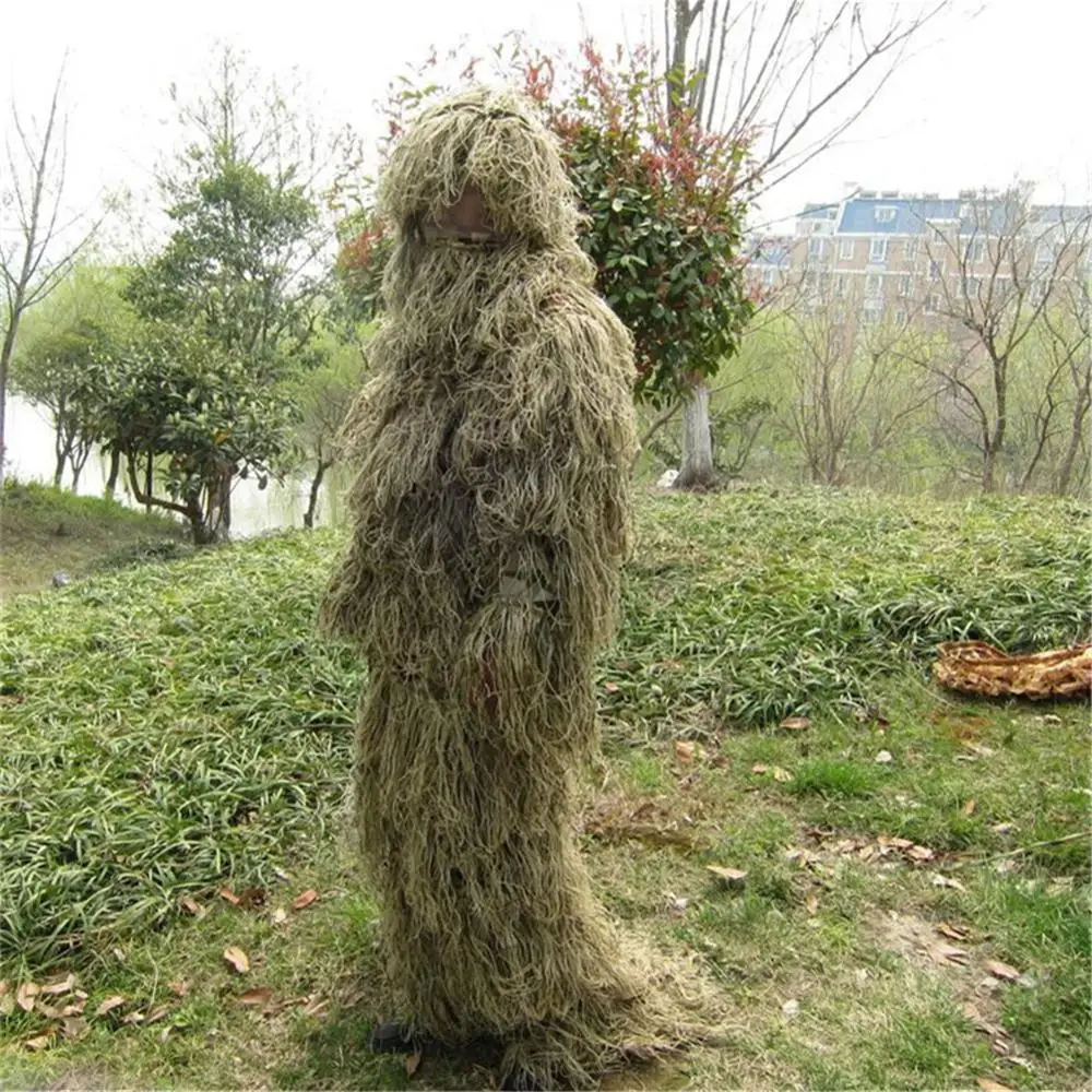 Traje Ghillie de caza de camuflaje de hierba de jungla para adultos al aire libre, traje de combate de camuflaje de hierba, uniforme táctico militar Ghillie, 2 tamaños disponibles - imagen 5