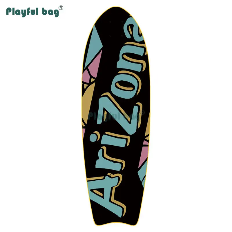 Playful Bag-Tabla de patinaje de Arce, tabla larga de madera de Arce, patrón creativo de papel de lija AMB09, 8,26 CM - imagen 3