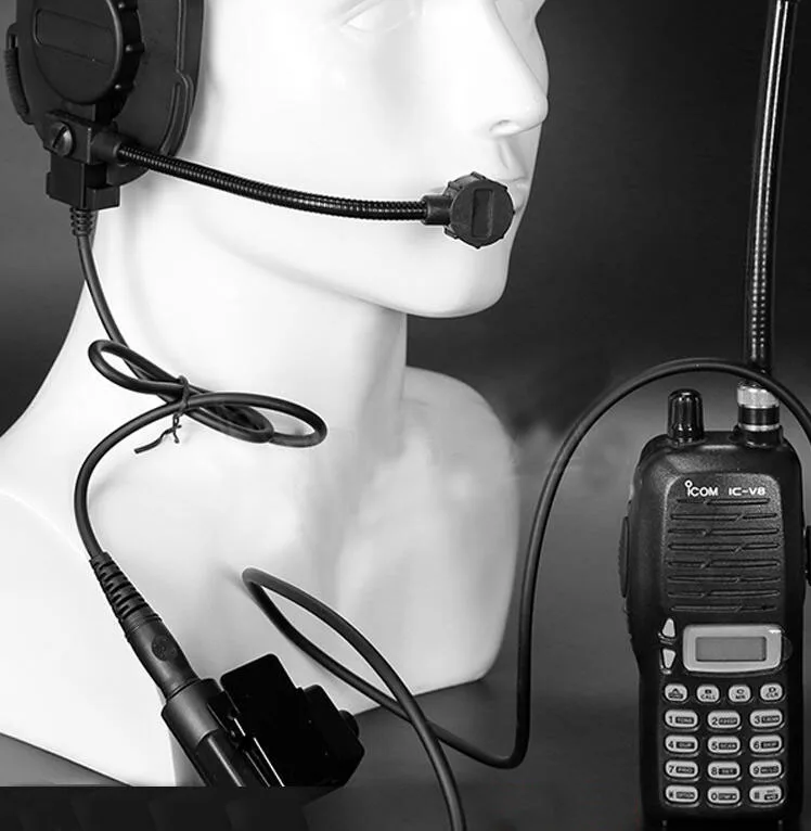 Accesorios para casco de caza PTT U94/TCI/MINI adaptador de auriculares tácticos, adaptador militar de 2 pines, enchufe de 7,0mm, empuje para hablar para Kenwood - imagen 4