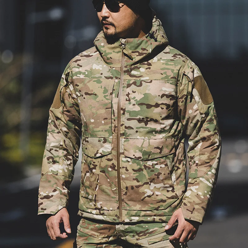 M65-Parka táctica de invierno para exteriores, chaqueta de caza de camuflaje cálida, abrigo Multicam, Sudadera con capucha, prendas de vestir informales con múltiples bolsillos, envío directo - imagen 5