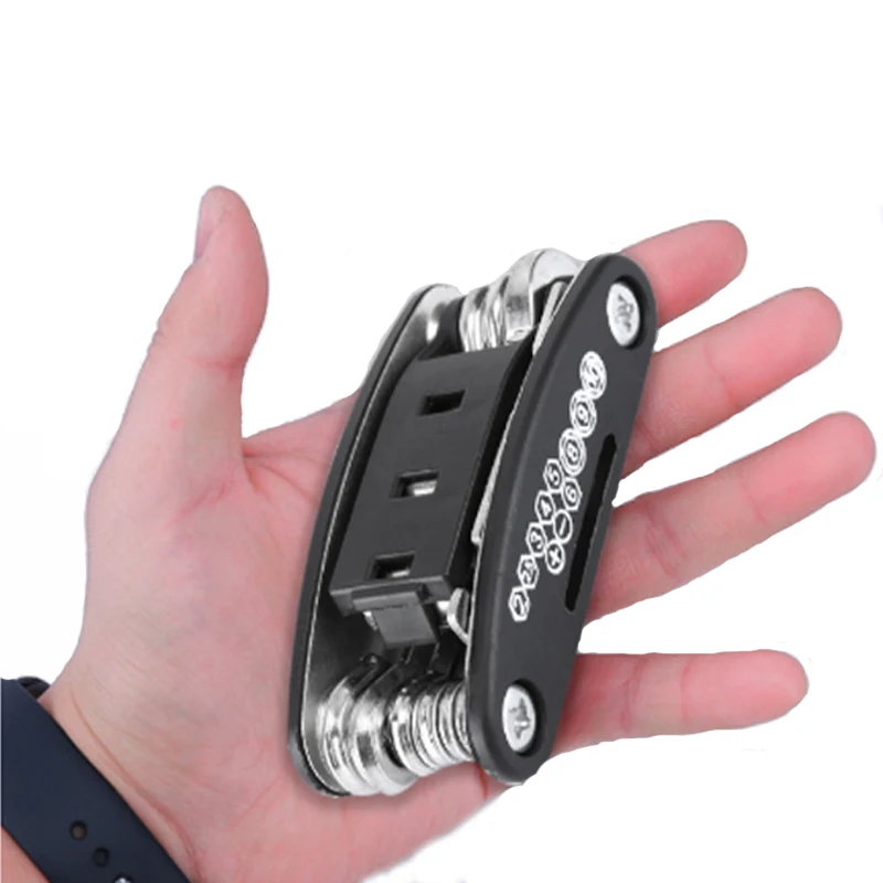 Kit multiherramienta compacta portátil para bicicleta, herramientas 16 en 1 para reparación de radios hexagonales, destornillador para ciclismo y viaje - imagen 2