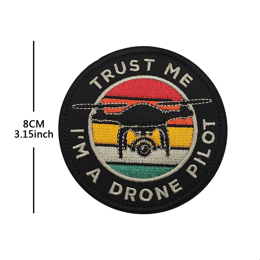 DRONE PILOT Parche bordado a rayas de arcoíris, charreteras de tela y pegatinas para bolsos, insignias, lado liso de cinturón - imagen 3