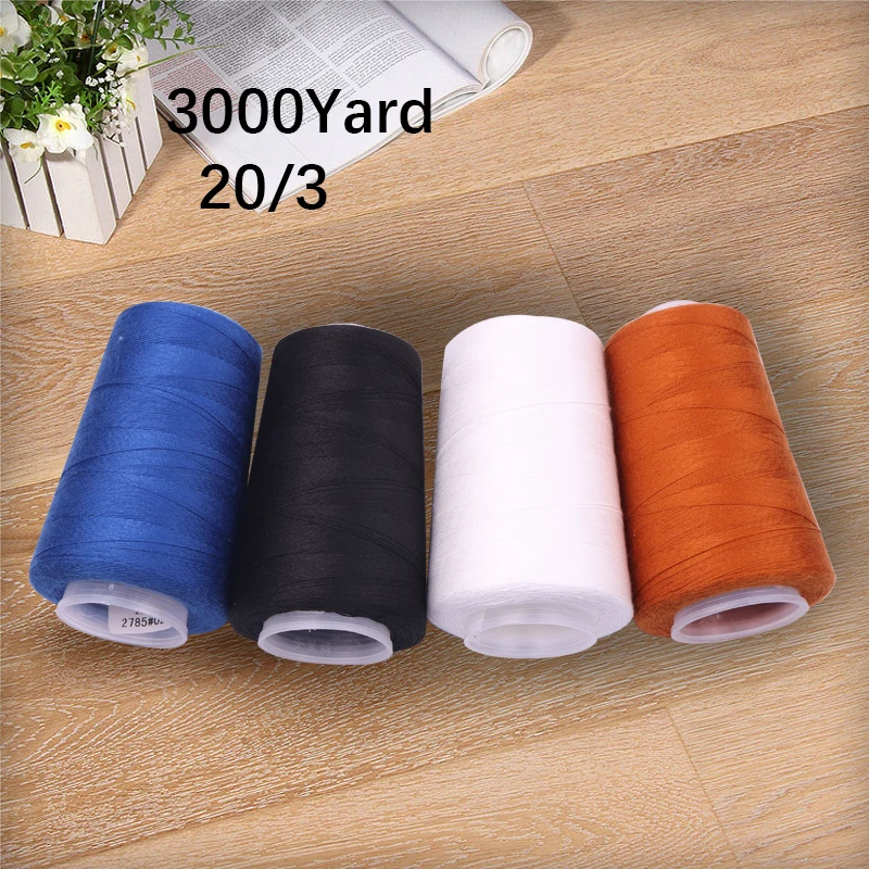 Prajna 1 carrete 3000 yardas 20S/3 hilos de coser hilo de coser de poliéster resistente para tela vaquera hilo Extra fuerte para coser - imagen 4