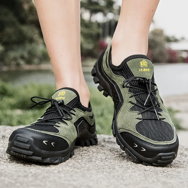 HIKEUP-zapatos de senderismo para mujer, calzado de malla transpirable al aire libre, para escalada y pesca, cómodo, sólido, a la moda - imagen 2