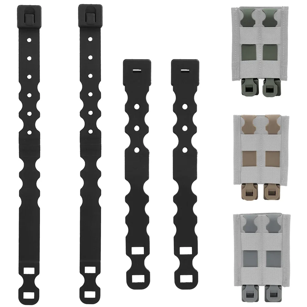 Sistema táctico Molle, Clips de malicia, Clips Molle cortos/medianos/largos, correa de fijación para bolsa de revistas, bolsas tácticas, 4 Uds. - imagen 4