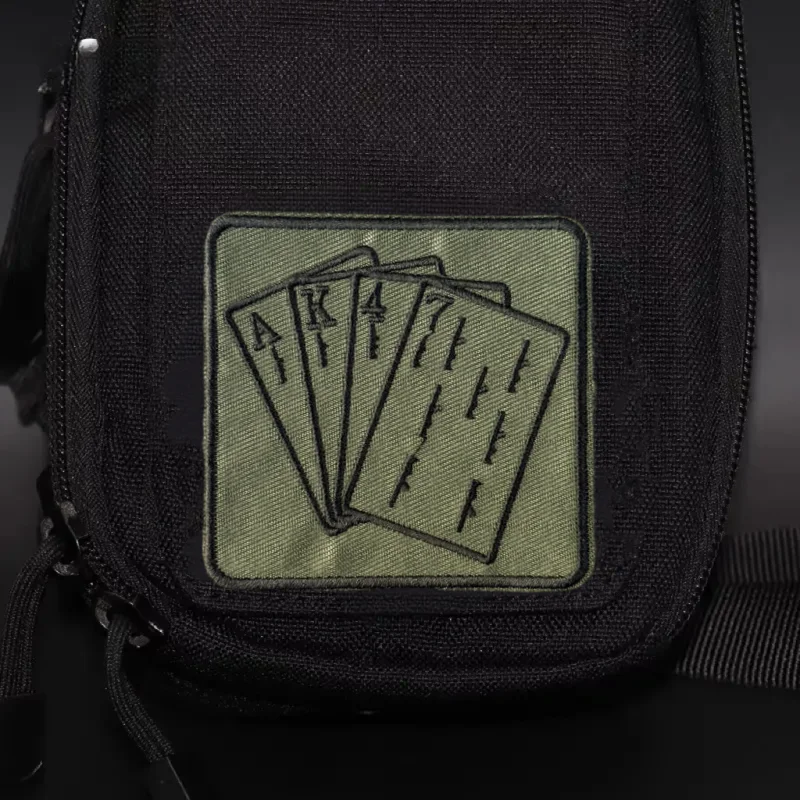 Parche "Poker Card Ak47", insignia de moral táctica, gancho bordado y bucle, mochila, ropa, accesorios decorativos, pegatina, brazalete