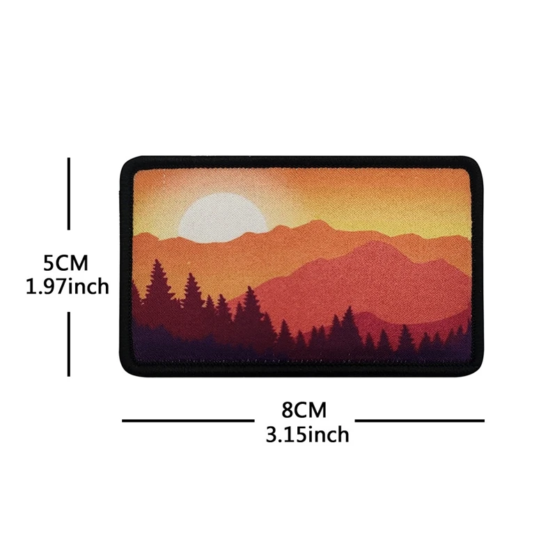 Parches tácticos bordados velcro amanecer y atardecer para ropa - imagen 4