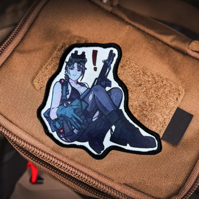 Parche táctico de Anime para chica en ropa, insignia de moral, brazalete impreso, gancho, parches militares, accesorios para mochila, pegatinas - imagen 3
