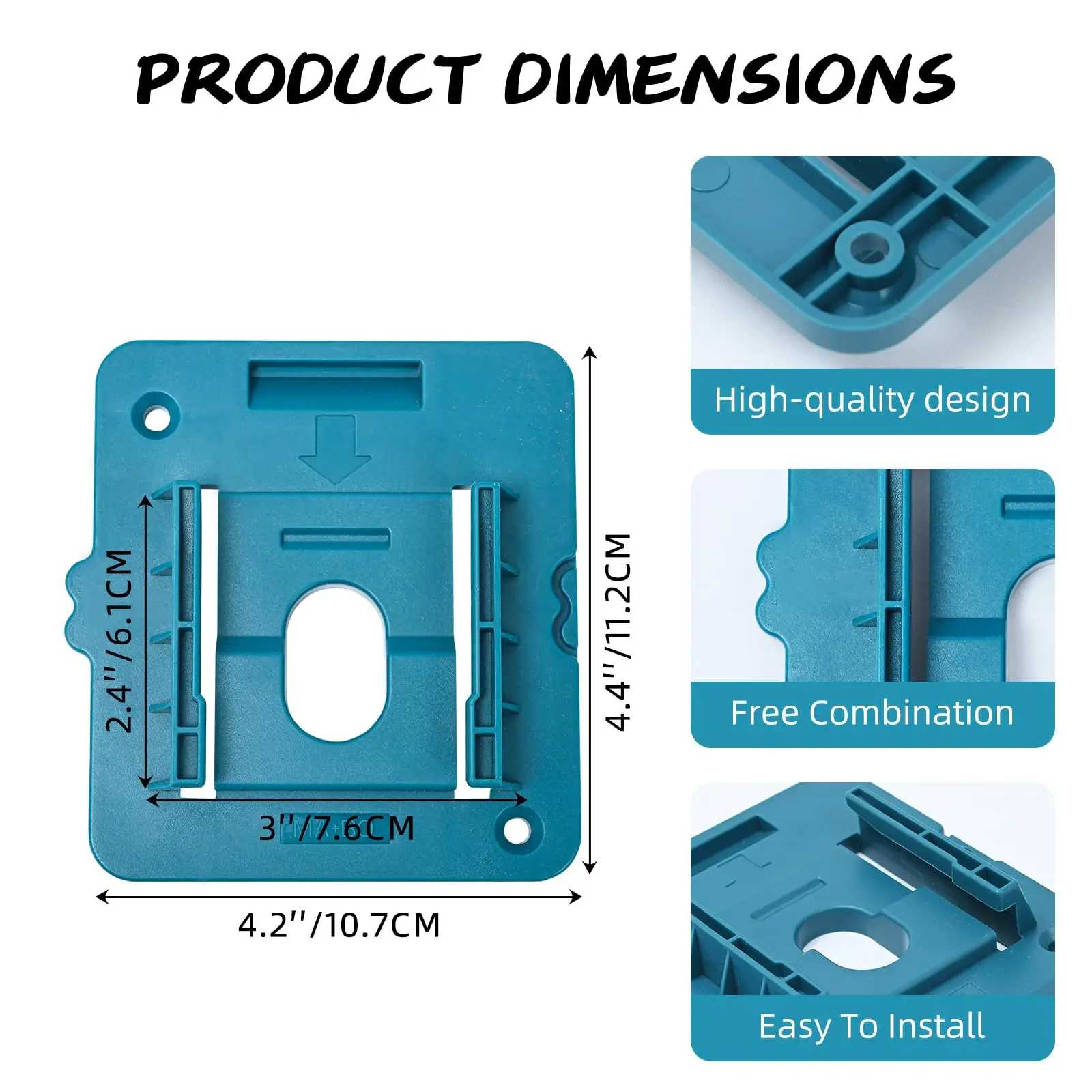 Paquete de 5/10 soportes de batería para soporte de base de montaje en pared para batería Makita de 18V - imagen 3