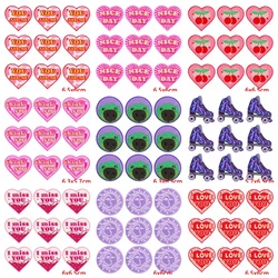 Parches bordados de dibujos animados para ropa, Parche de corazón con letras, pegatinas de apliques, 10 unidades por lote