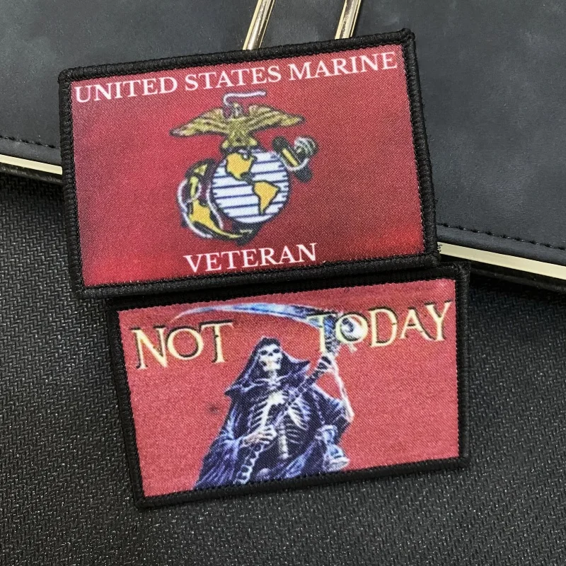 Insignia de moral de Granada de veterano de la Marina de los Estados Unidos, Parche de Hoz de la muerte, no impreso hoy, pegatinas de mochila tácticas de gancho y bucle - imagen 3