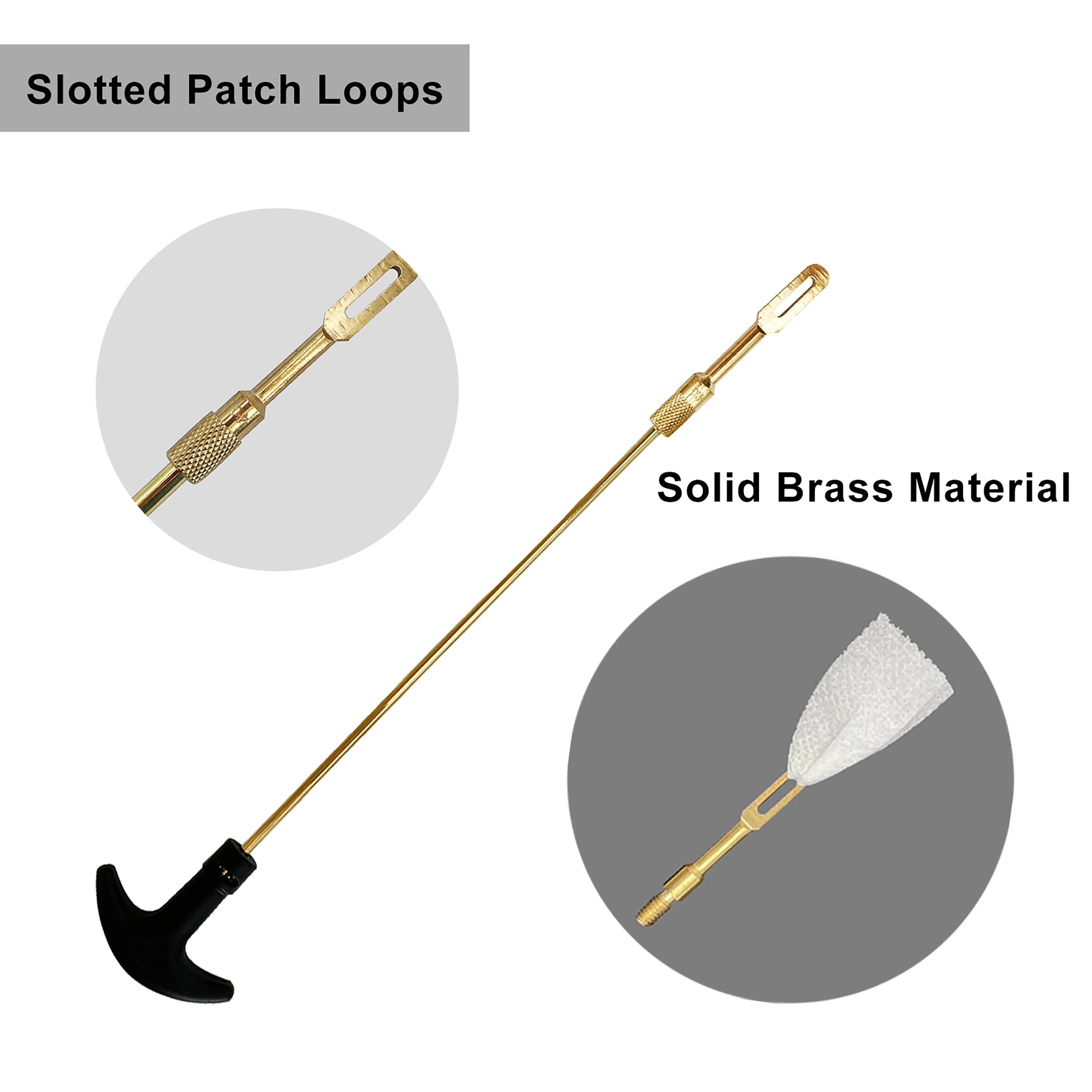 Soporte de parche de barril de orificio para limpieza de pistola, punta de bucle ranurado de latón, rosca 8-32 para mantenimiento de pistola de Rifle de 12 GA 5,56mm, 2 uds. - imagen 3