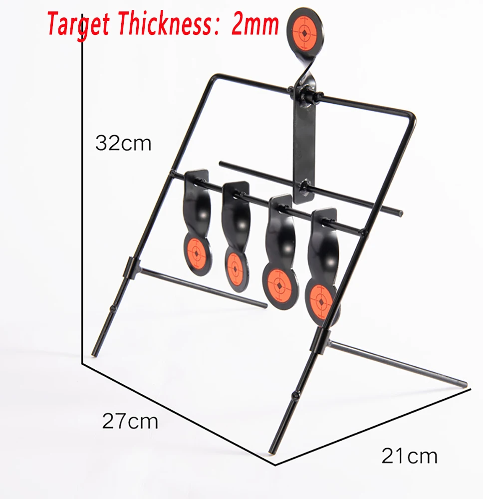 Spinner de reinicio automático de 5 objetivos de acero táctico para caza, tiro, pistola de aire Airsoft, tirachinas NERF, ayuda para práctica y entrenamiento - imagen 5