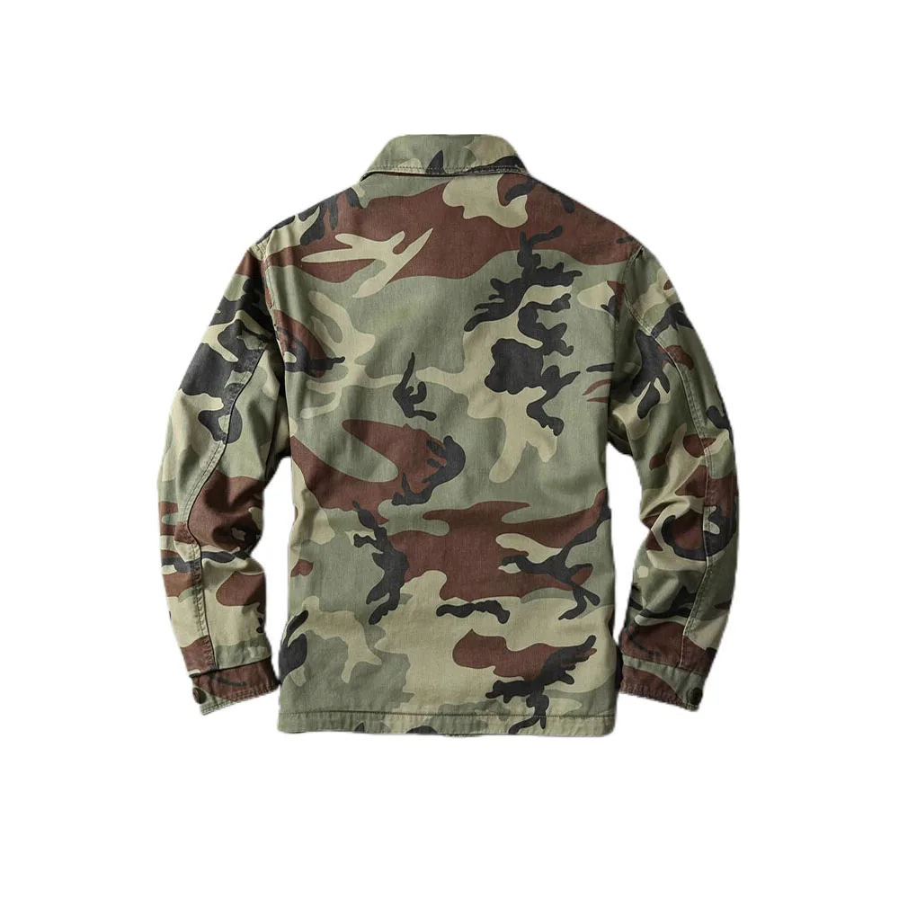 Abrigo de camuflaje M65 resistente al desgaste para hombre, chaqueta deportiva informal de entrenamiento de herramientas para exteriores de algodón puro, chaqueta táctica Vintage M65 - imagen 2