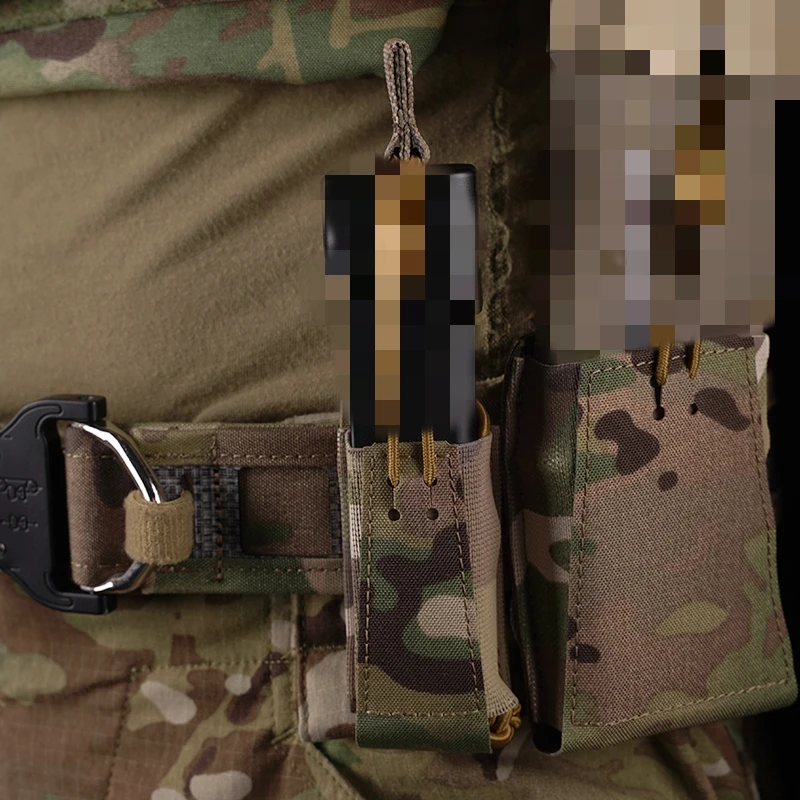 Mango elástico y Molle Staps, bolsa mágica individual de 9MM para cinturón, portador de placa, accesorios de caza