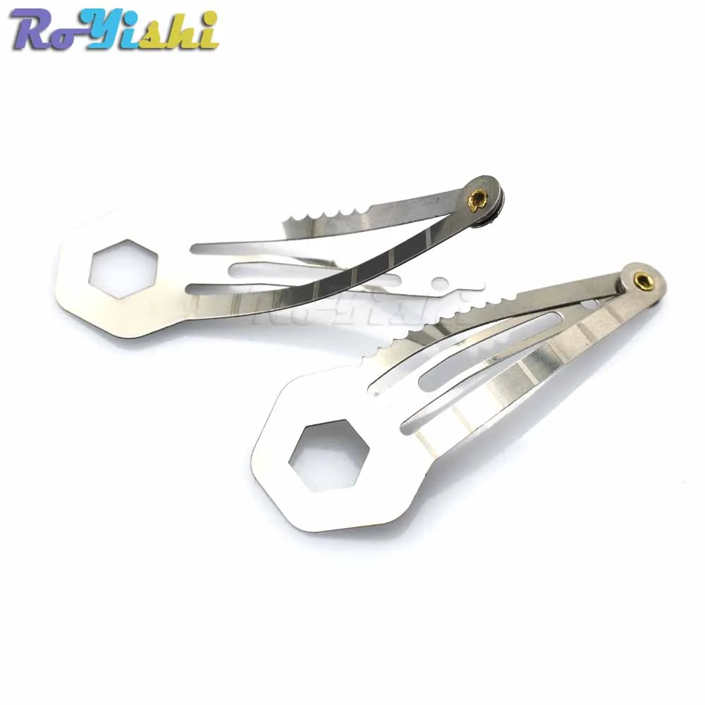 Horquilla multifunción de acero inoxidable, pinza para el pelo, regla, cortador, viaje, acampada, supervivencia, herramientas de bolsillo EDC - imagen 5