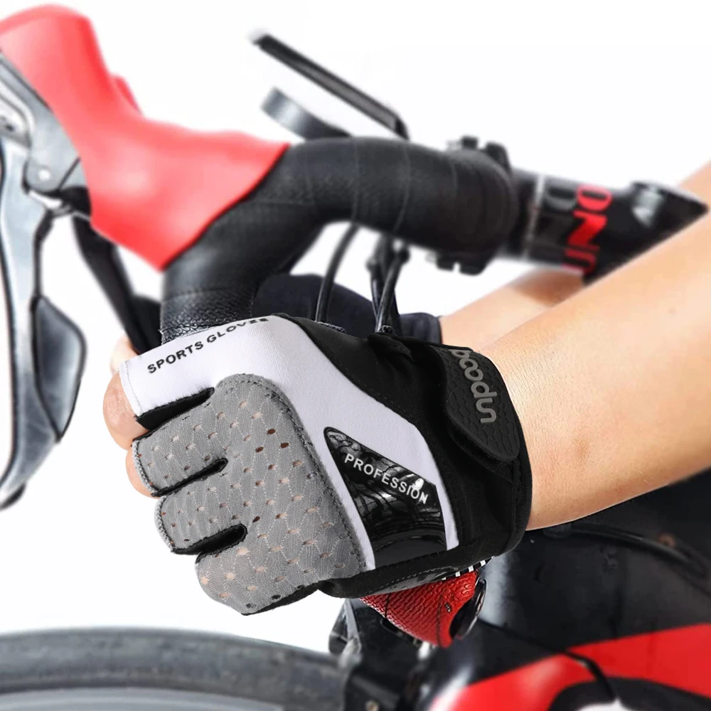 Guantes de medio dedo para ciclismo de verano, antigolpes, antideslizantes, tela de malla transpirable, deportes, bicicleta, pesca, MTB, bicicleta de carretera - imagen 3