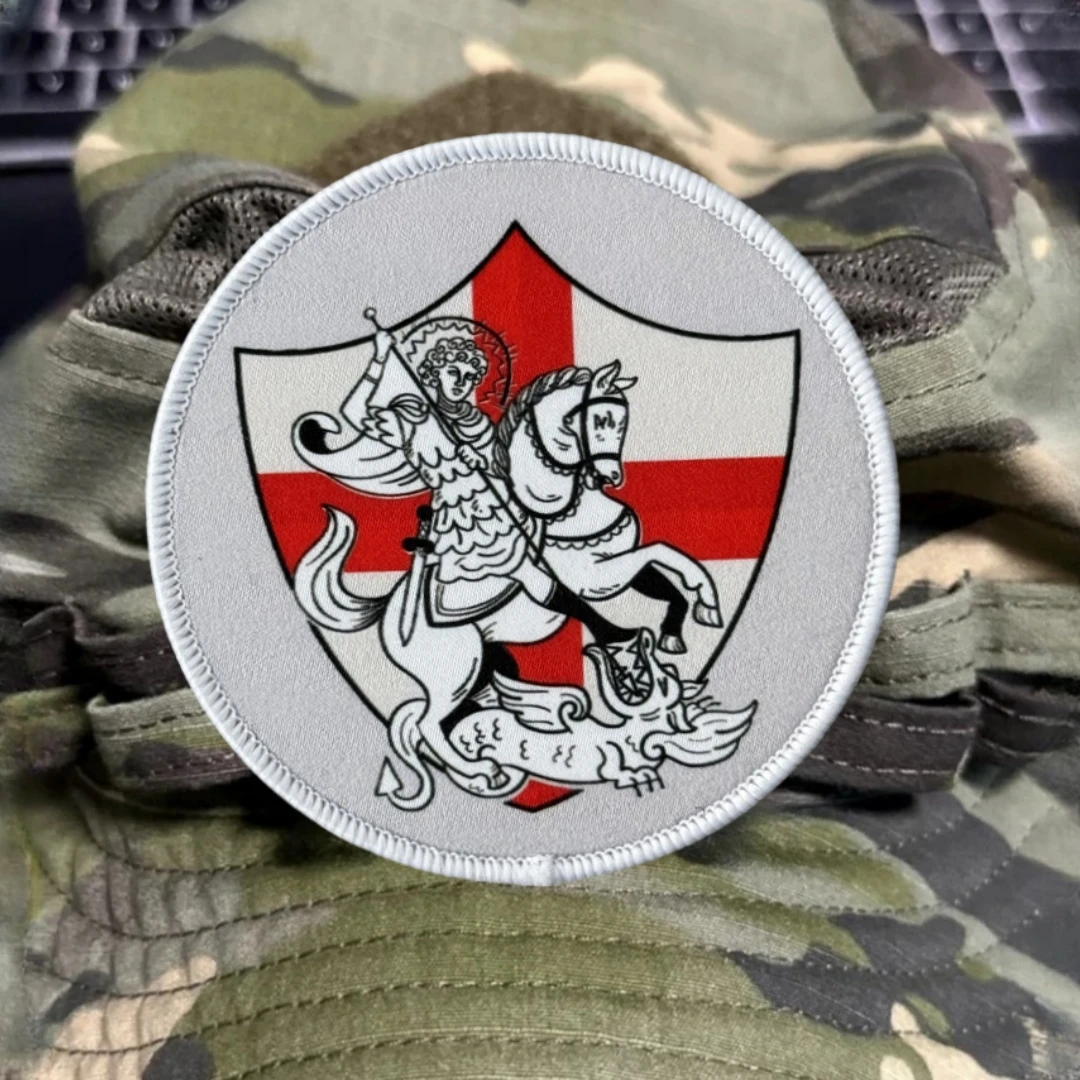 "Suj. George y el dragón", pegatina estampada para mochila con gancho y bucle para ropa, insignias de moral táctica, parches, brazalete militar - imagen 4