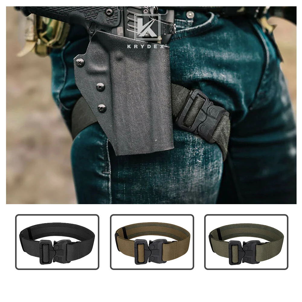 KRYDEX Correa táctica para pierna, cinturón para muslo para funda, correa elástica para muslo, colgador de pierna para exteriores con hebilla de liberación rápida