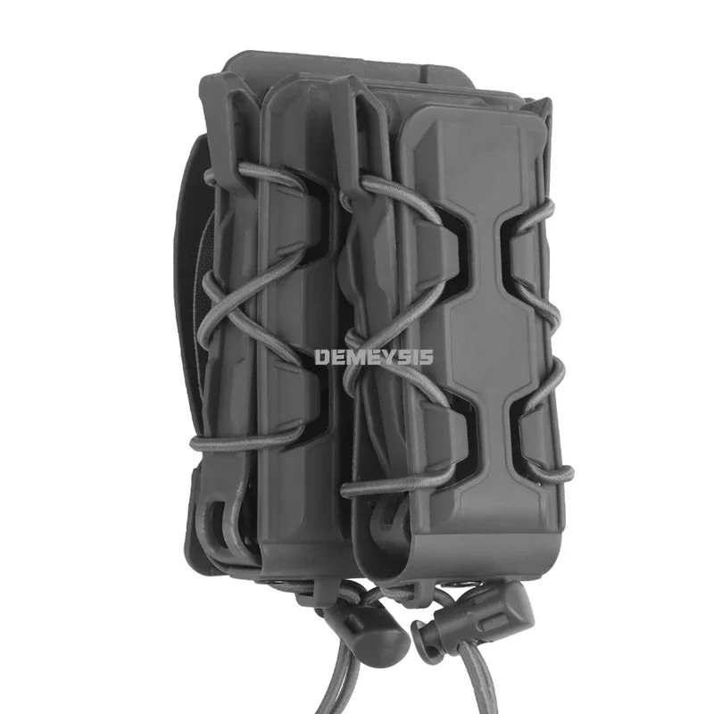 Soporte táctico MOLLE doble Mag 5,56 9mm pistolas para Rifle bolsas para revistas tiro al aire libre caza cintura Mag Carrier Case - imagen 2