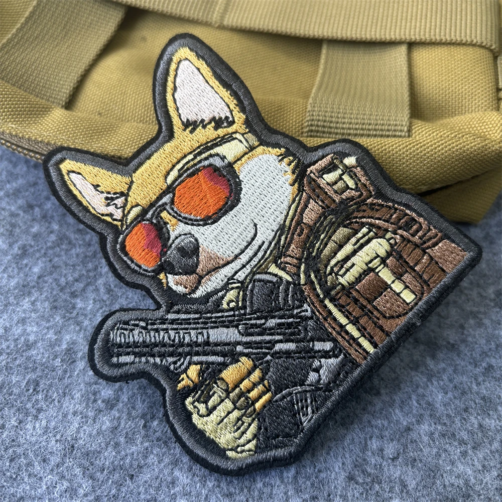 Parches bordados de perro para gafas de sol, calcomanías divertidas con emblema de velcro, insignia de moral militar, brazalete, pegatinas para ropa - imagen 4