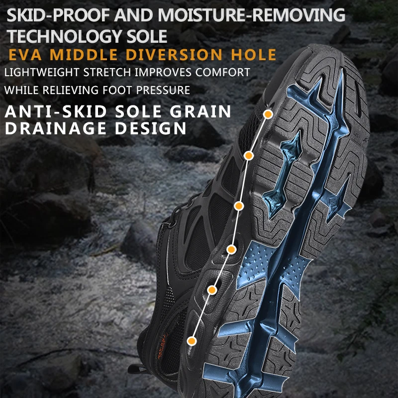 HAN WILD-zapatos de senderismo para hombre, botas de Trekking de escalada de montaña, de alta calidad, zapatos tácticos casuales a la moda para exteriores, Invierno - imagen 4