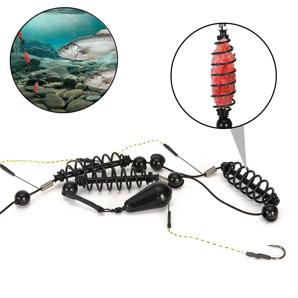 Anzuelos de pesca, aparejo, señuelo Artificial, alimentador de cebo, alimentador de fundición larga, juego de jaula de cebo, plantillas de bagre, material de pesca de carpa, 15/20/25/30g