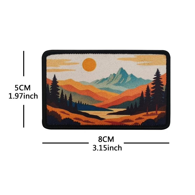 Parches tácticos bordados velcro amanecer y atardecer para ropa - imagen 3