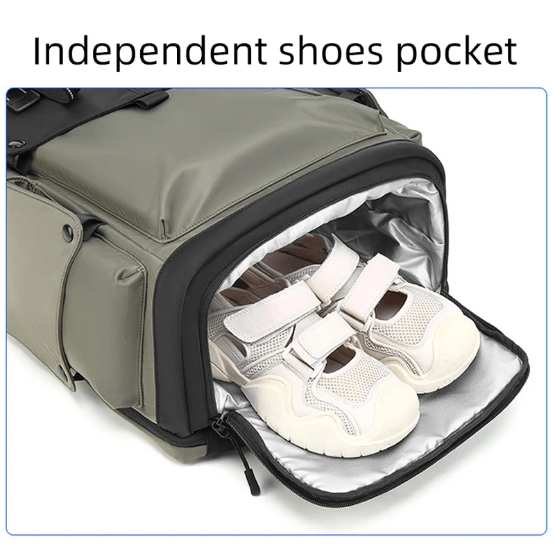 Mochila para acampar al aire libre, senderismo, Trekking, con bolsillo para zapatos, escalada, deportes, viaje, bolsa expandible, mochila para ordenador portátil para estudiantes para la escuela - imagen 4