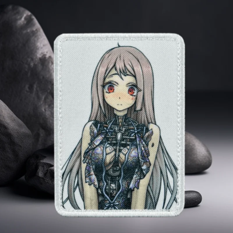 Parche estampado de Chica de Anime, insignia de moral táctica, gancho y bucle, parches impresos militares, pegatina para mochila, parches DIY para ropa - imagen 2