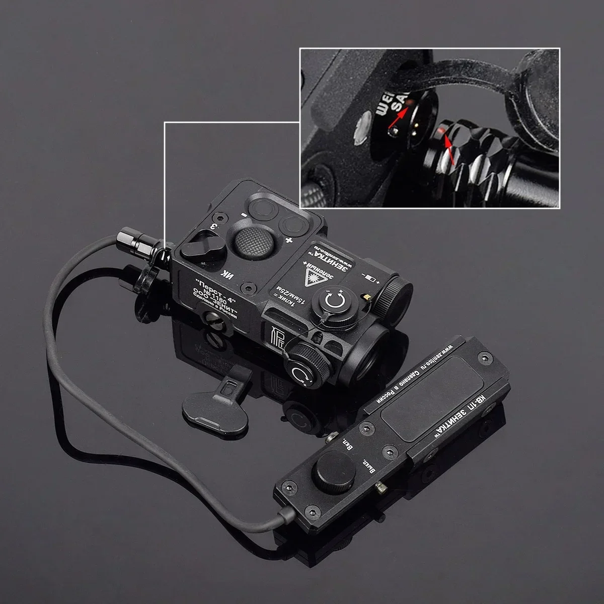 Sotac Hunting PERST-4 Zenitco puntería la-ser PEQ verde IR Airsoft arma táctica punto rojo mira con interruptor trasero AR15 HK416 - imagen 5