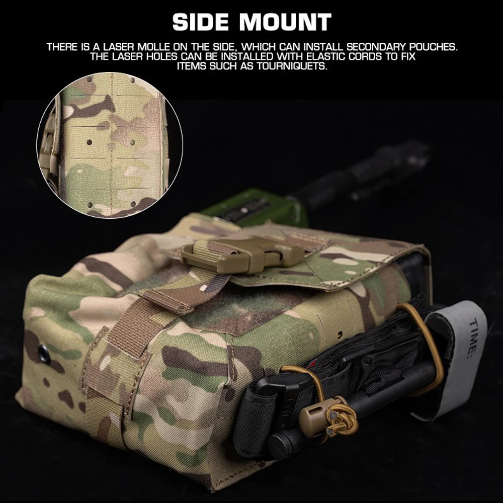 Bolsa táctica Molle para chaleco de caza, grande para guardar walkie-talkie accesorio multifuncional, aparejo para el pecho, almacenamiento para revistas GP - imagen 5