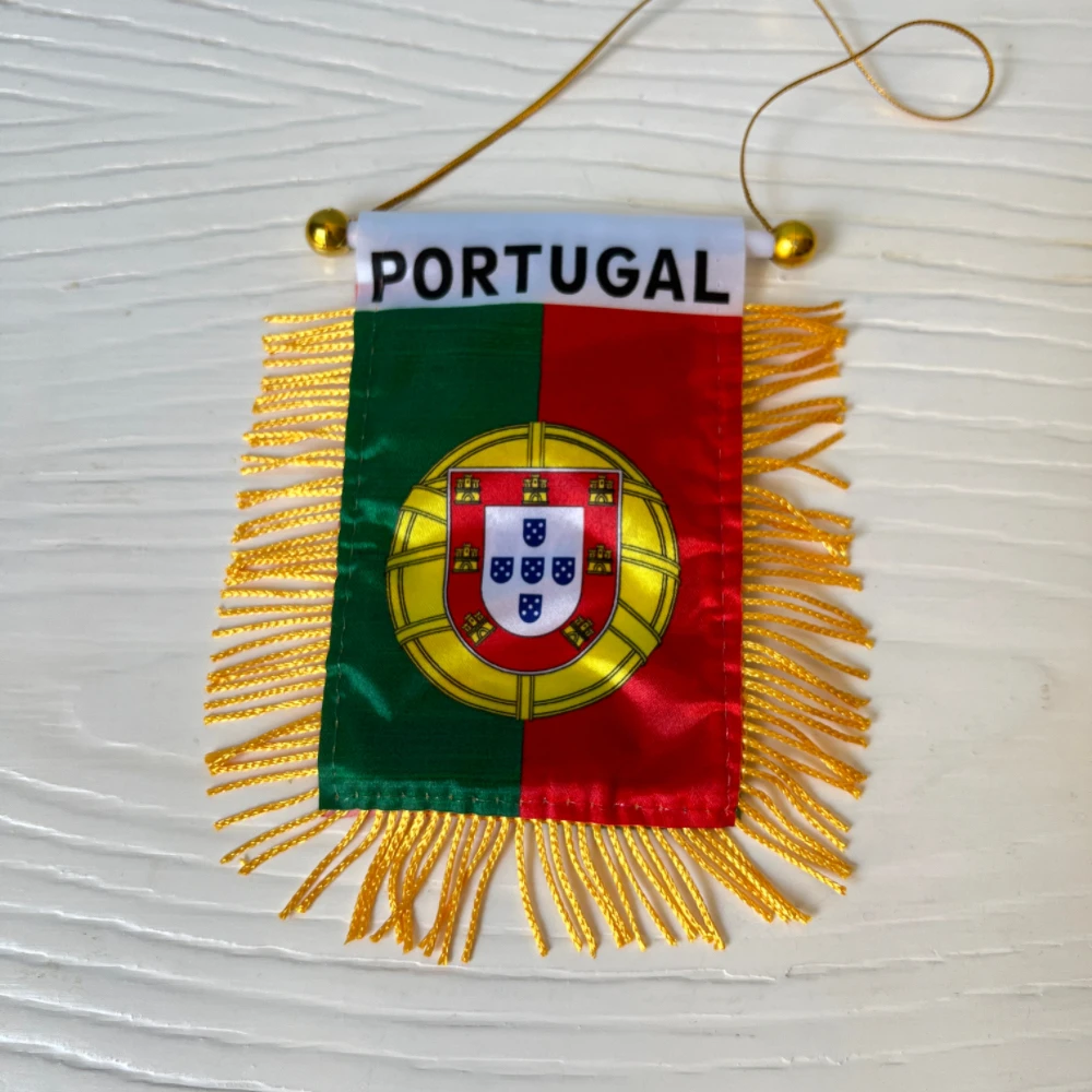 Banderín colgante portugal para decoración de ventana de coche, banderas, Mini banderín portugal, 10x14cm - imagen 5