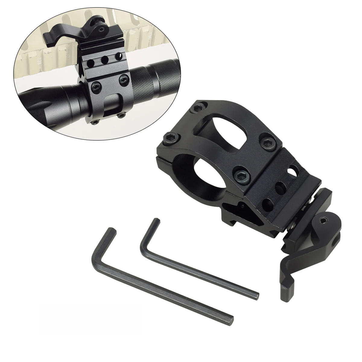 Airsoft-linterna de compensación de liberación rápida de 25,4mm, montaje de alcance de 20mm, riel Picatinny, visión táctica de 45 grados, accesorios para pistola de caza - imagen 5