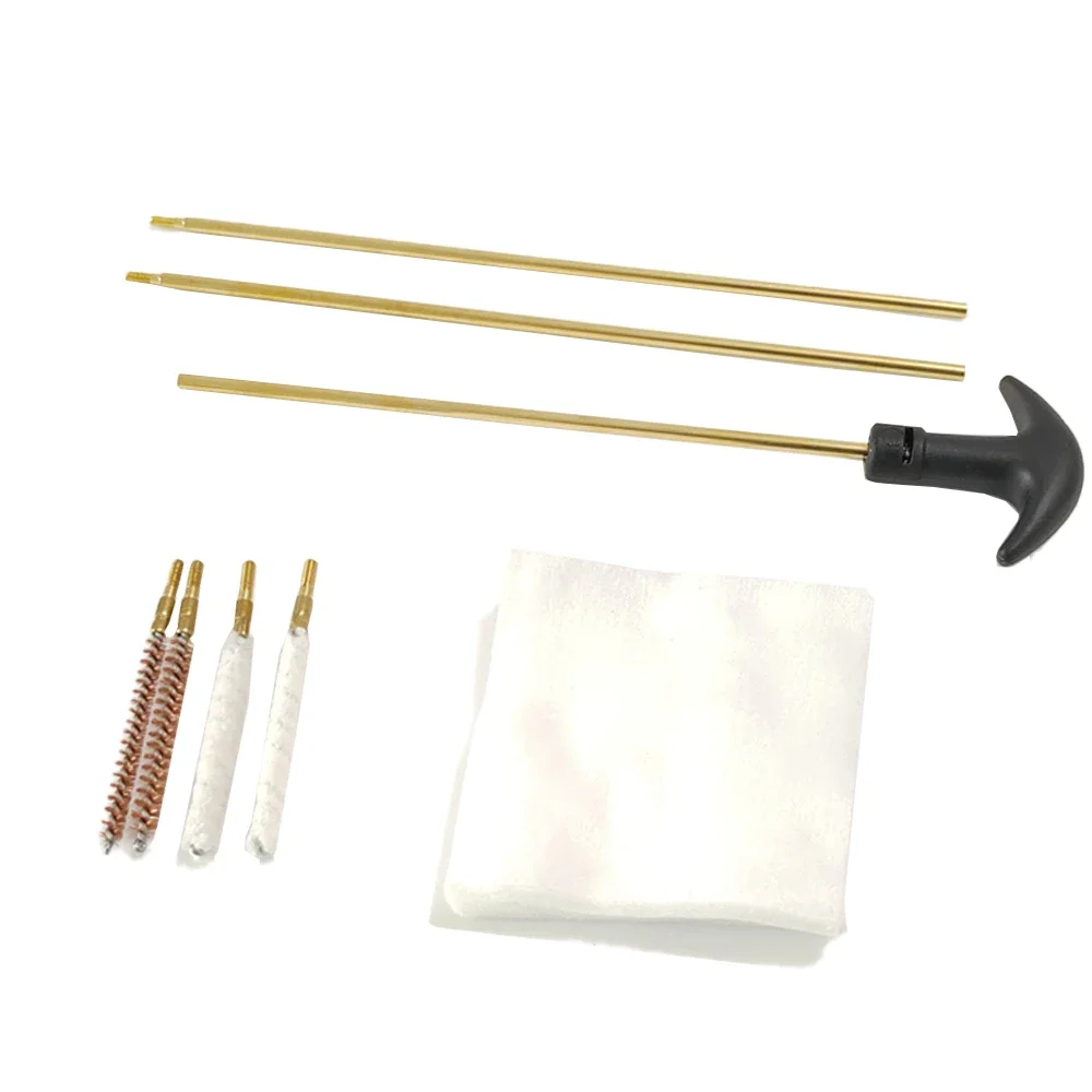 Kit de limpieza de barril táctico, limpiador de tubos, algodón, latón, Bursh, 3 varillas de extensión, juego de herramientas para caza Airsoft 4,5/5,5mm .177 .22 - imagen 3