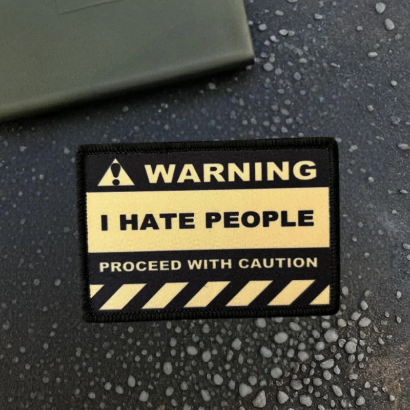 Parche táctico I Hate People moral con velcro para ropa y mochila - imagen 2