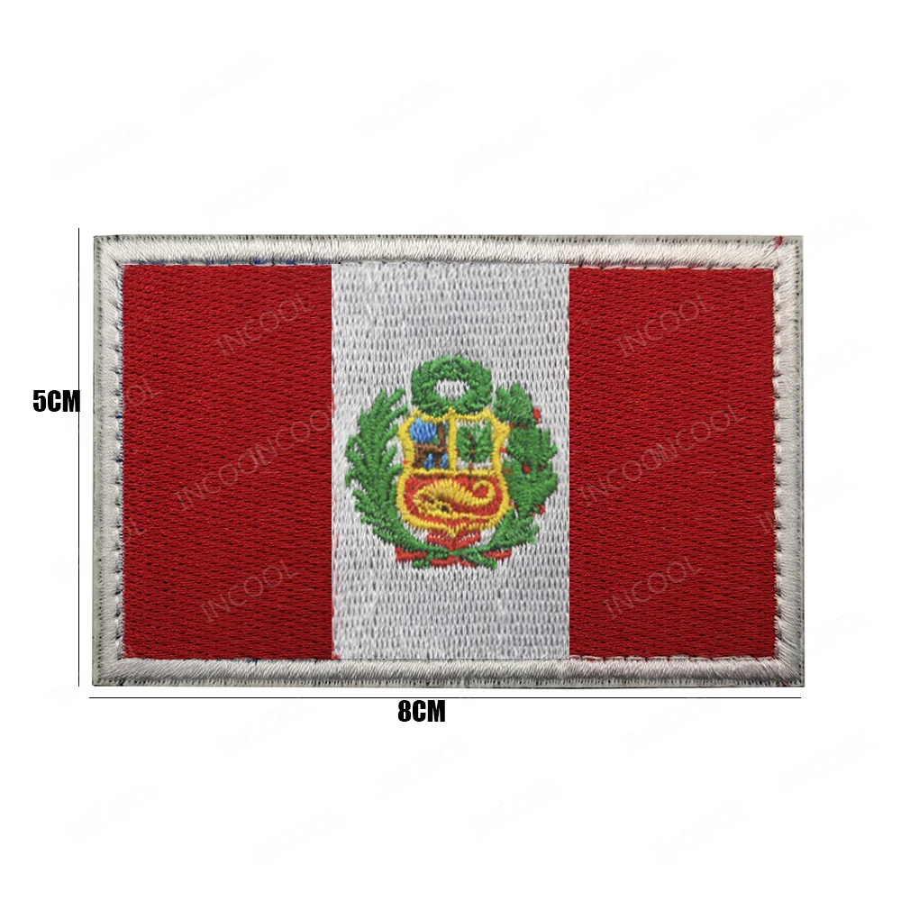 Parches bordados reflectantes IR con bandera de Perú, insignias de emblema militar táctico, parche decorativo con apliques, pegatina para gorra de ropa - imagen 5