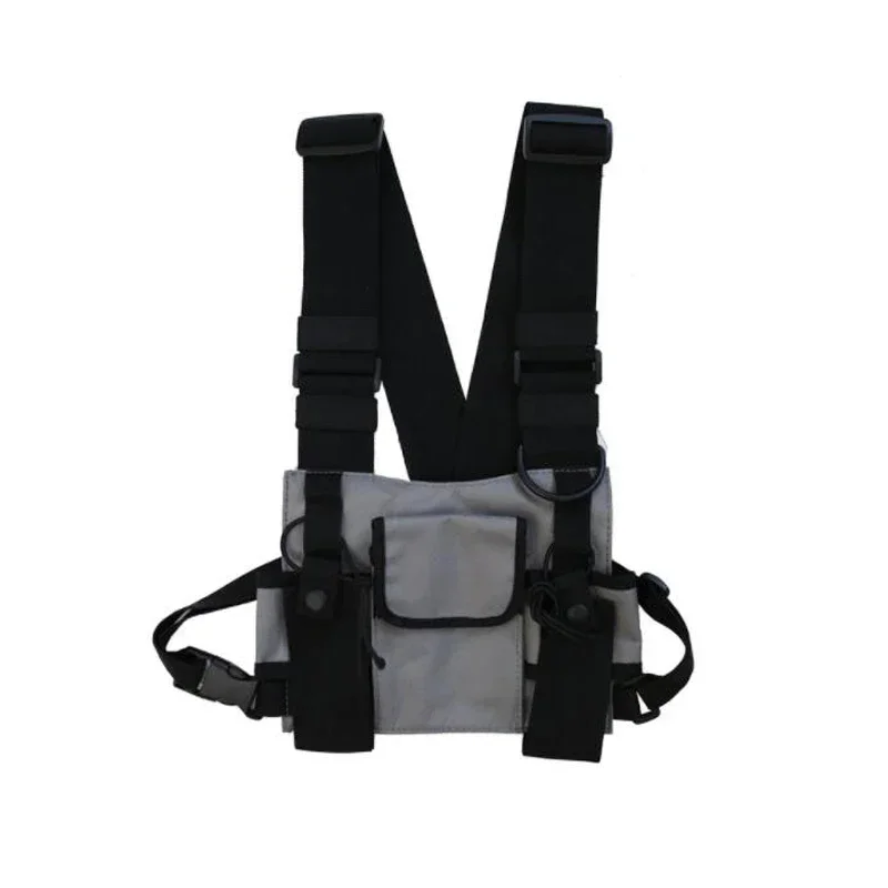 Bolsa de pecho funcional para caza táctica al aire libre, chaleco de Hip Hop a la moda, ropa de calle, riñonera, chaleco Airsoft CS, bolsa de aparejo para el pecho - imagen 4