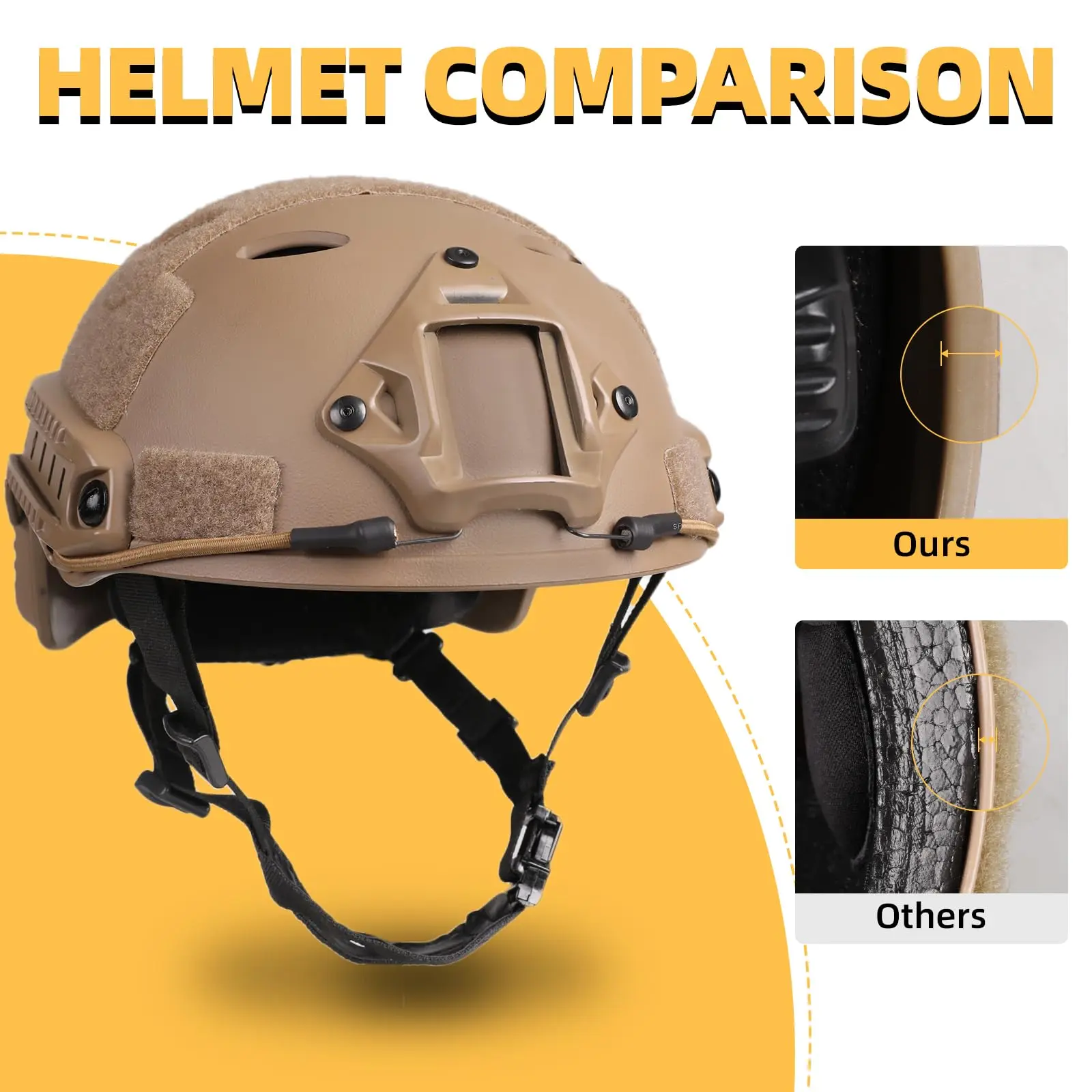 Casco táctico con auriculares, casco ajustable con funda para casco y máscara de pasamontañas para Cosplay equipo táctico militar Airsoft - imagen 5