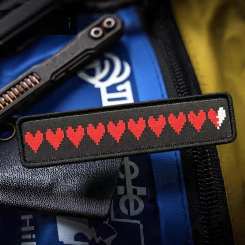 Parche con estampado de corazón de amor de tira larga, chaleco táctico, insignia de moral con gancho y bucle, pegatinas decorativas para mochila, parches para brazalete para ropa - imagen 5